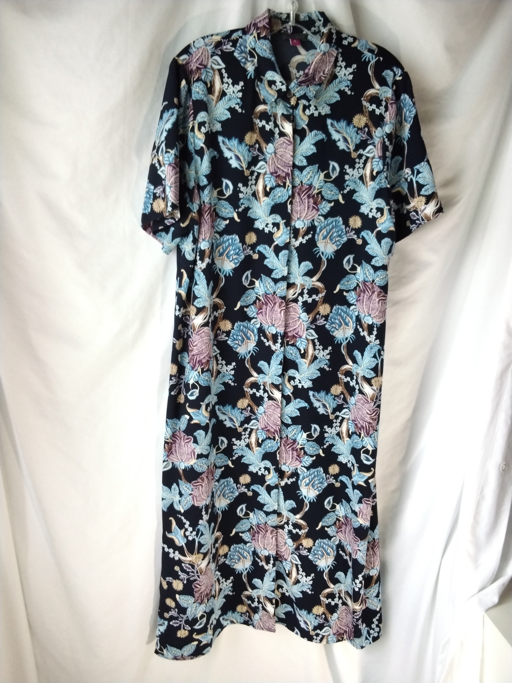 Vince Camuto Navy Dress with Blue, Lavender & Gold Floral Print